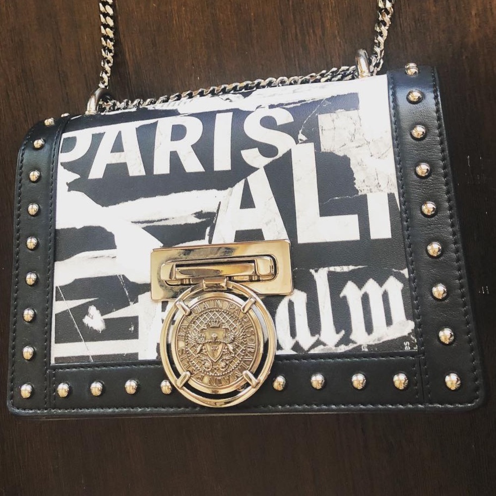 Balmain Box 20 Newspaper Crossbody Bag